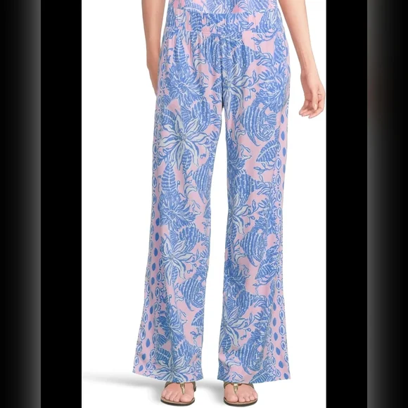 Lilly Pulitzer Bal Harbour Stretch Palazzo Pants – Conch Shell Pink - Picture 3 of 5